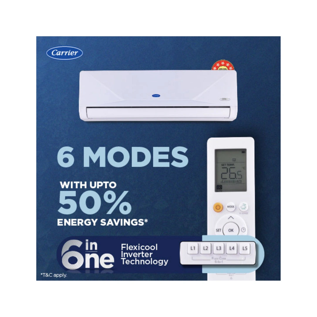Carrier 1.5 Ton, 5 Star XCEED EDGE Gxi Split Inverter AC