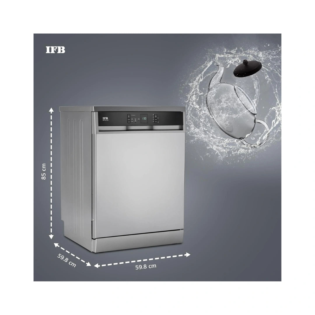 IFB 15 Place Setting Dishwasher with 360° Spray Arm and 70° Hot Wash with Steam