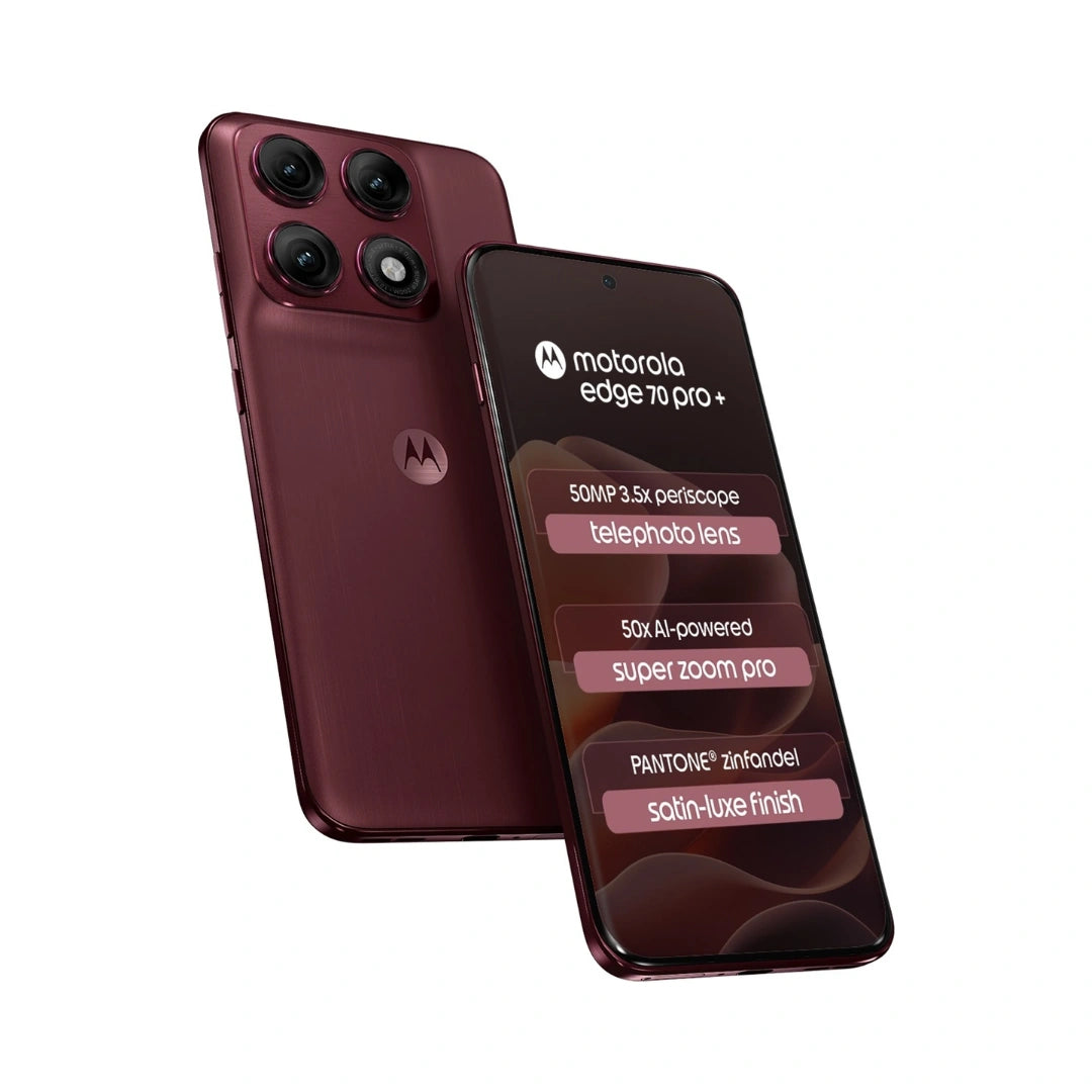 Motorola Edge 70 Pro + | 6.8" Extreme AMOLED Display | Android™ 16 | MediaTek Dimensity 8500 Extreme | 50MP Sony LYTIA™ Triple Camera | 50MP Main Camera | Dolby Atmos® Hi-Res Audio | 6500mAh Battery | IP69/IP68 Under Water Protection