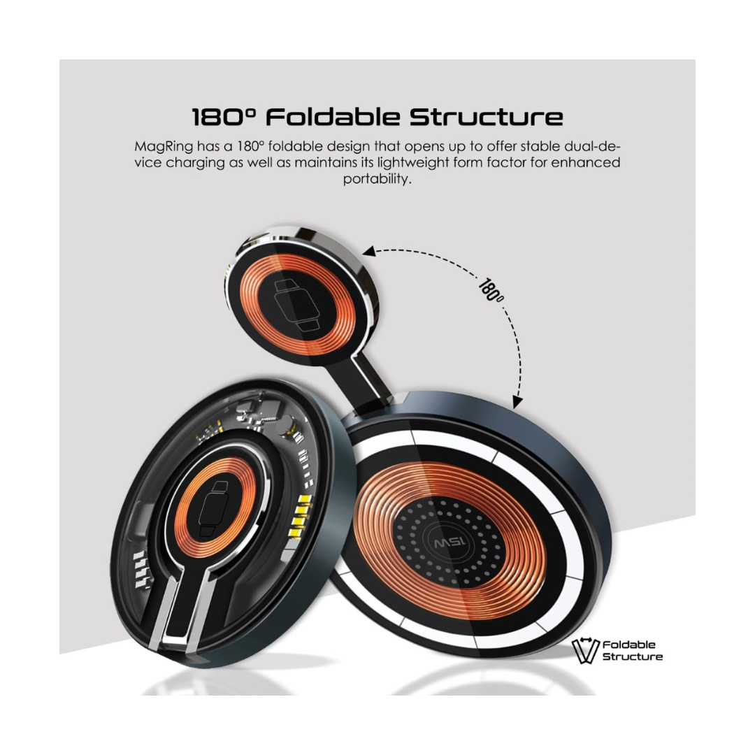 Promate MagRing 15W Wireless Charger - 180 Degree Foldable Structure