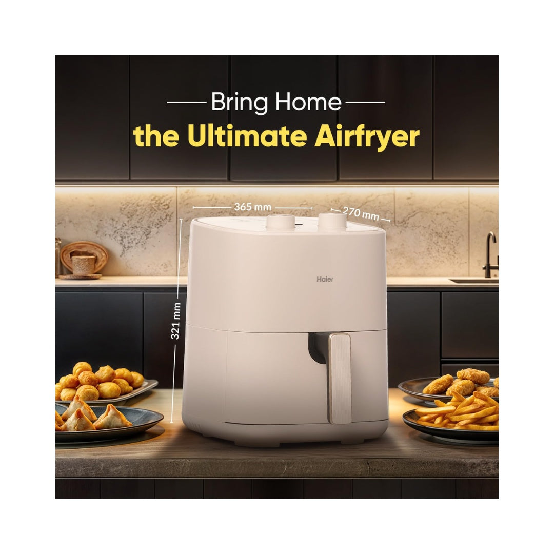 Haier 5L Air Fryer with 3 D Hot Circulation |  Easy Control Knob | 3D Hot Air Circulation |  1500W Power