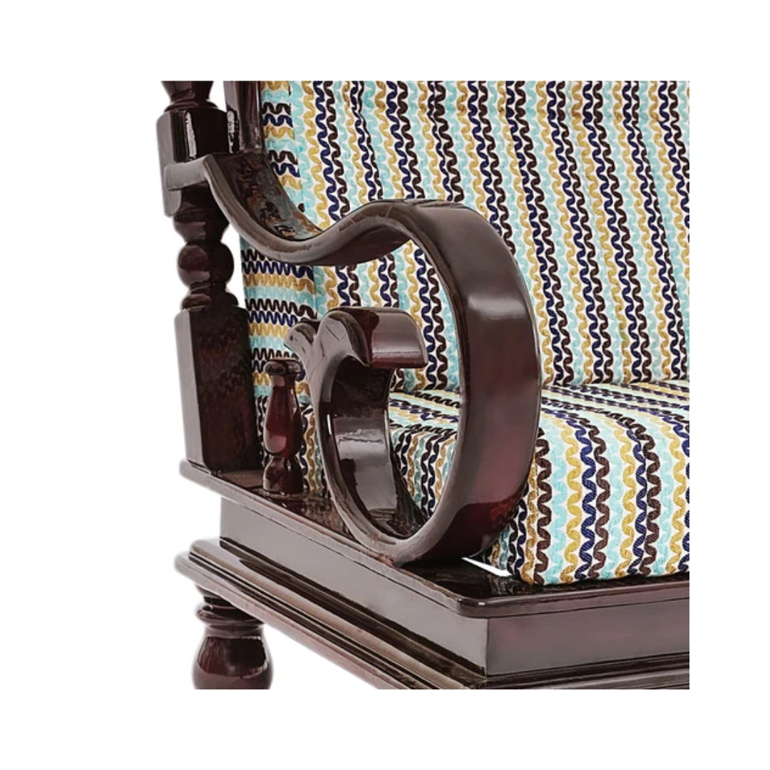 Heritage Meanwal 3 + 1 + 1 Teakwood Sofa | Premium Fabric | Teak Wood |