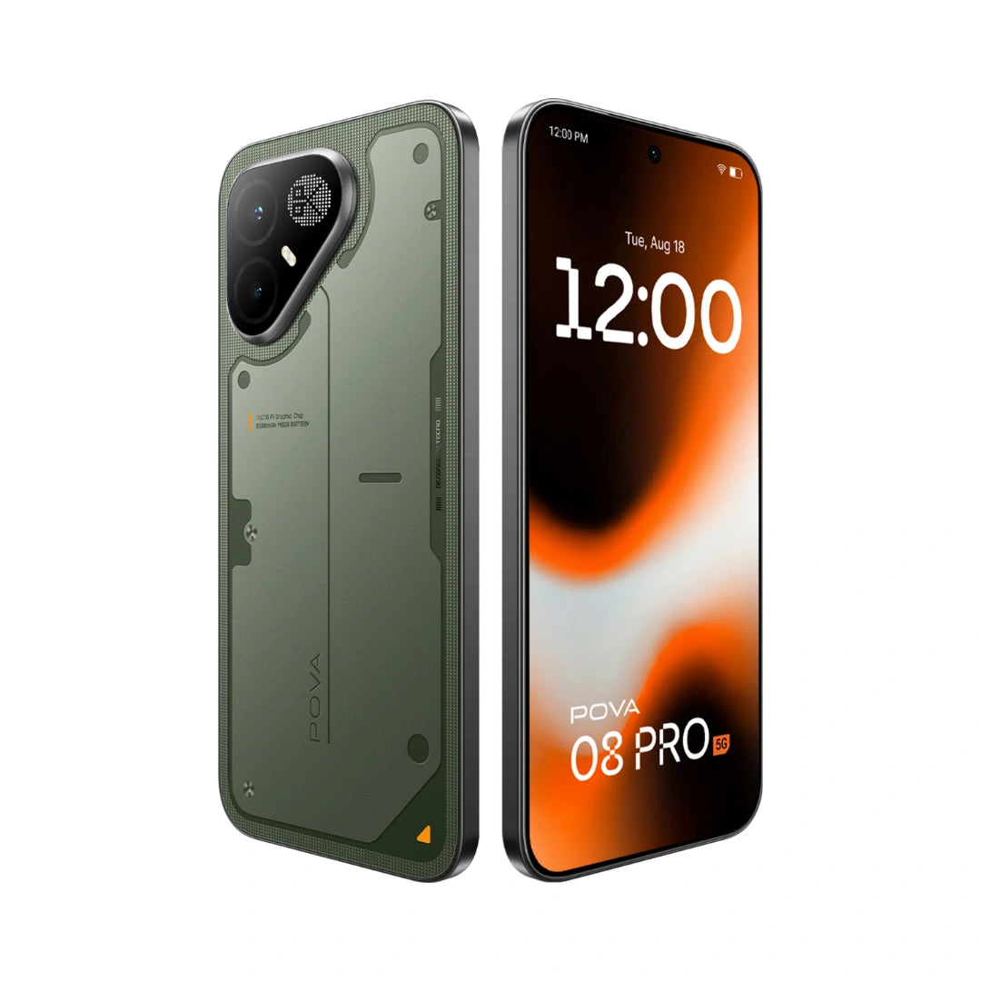 Tecno Pova 8 Pro 5G | 6.78 inch AMOLED Display | Corning® Gorilla® Glass 7i Protection | MediaTek Dimensity 7400 | 50MP OIS Rear Camera | 13MP Front Camera | Dolby Atmos Hi-Res Audio | 6500mAh Battery | 45W Super Charging | IP69K Dust & Water Resistance
