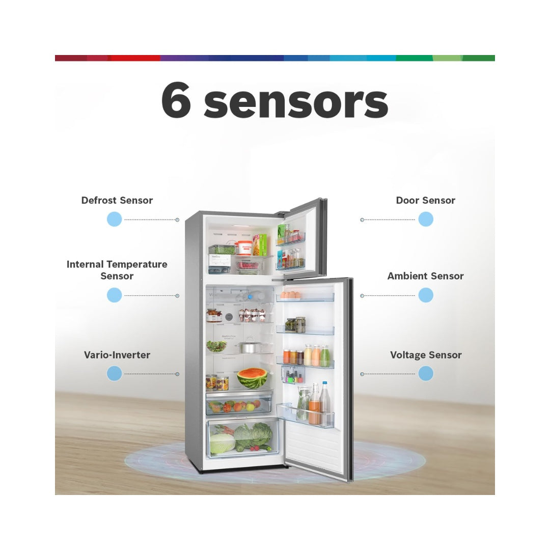 Bosch Convertible- XL Fridge 269L Refrigerator |  3 Star Energy Rating | Double Door Top Freezer |  Vario Inverter compressor