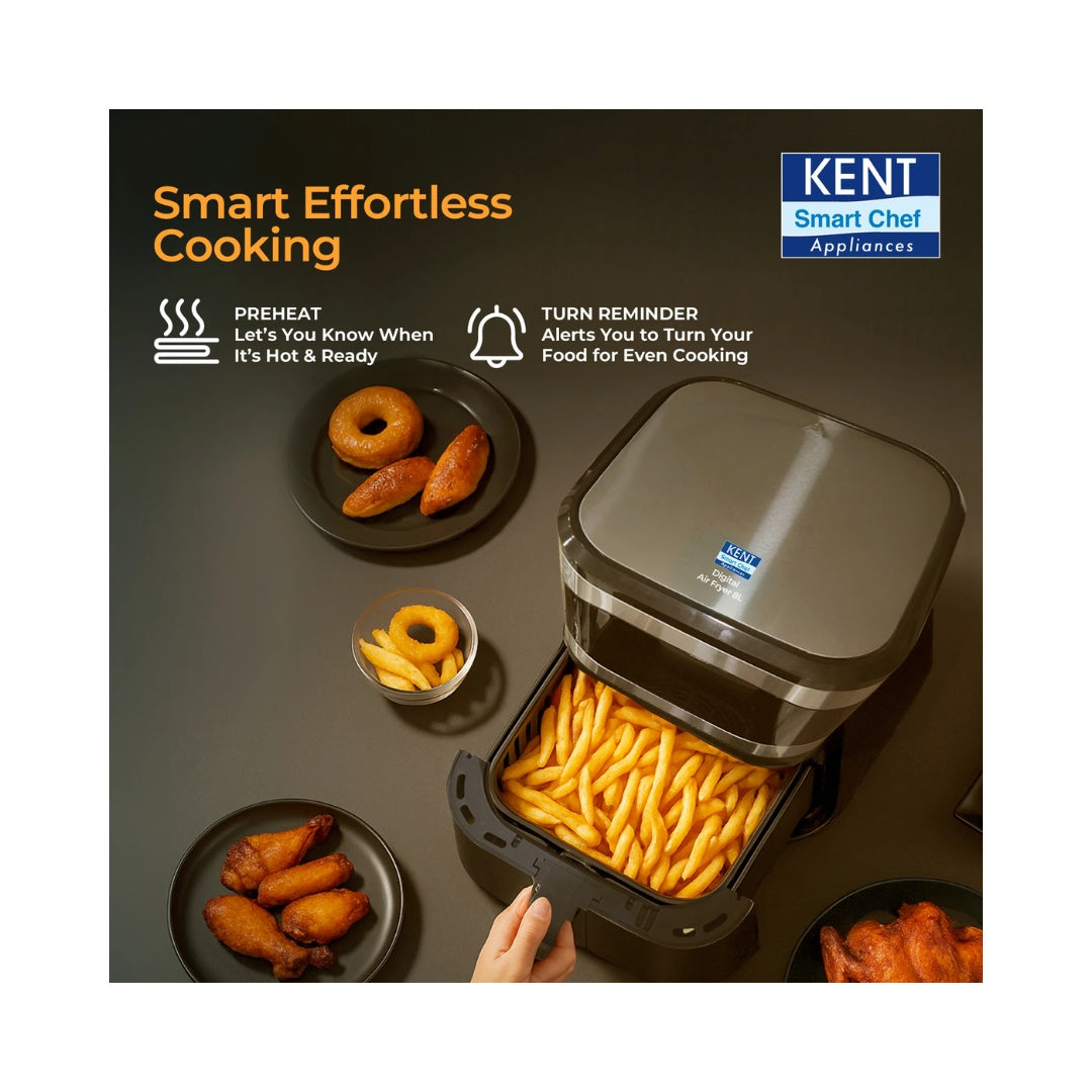 KENT Digital Air Fryer 8L |  7 Preset Menus | Dehydration Function |  Touch Control Panel & Digital Display | Auto Shut-Off Function| Adjustable Temperature and Timer Control  Price