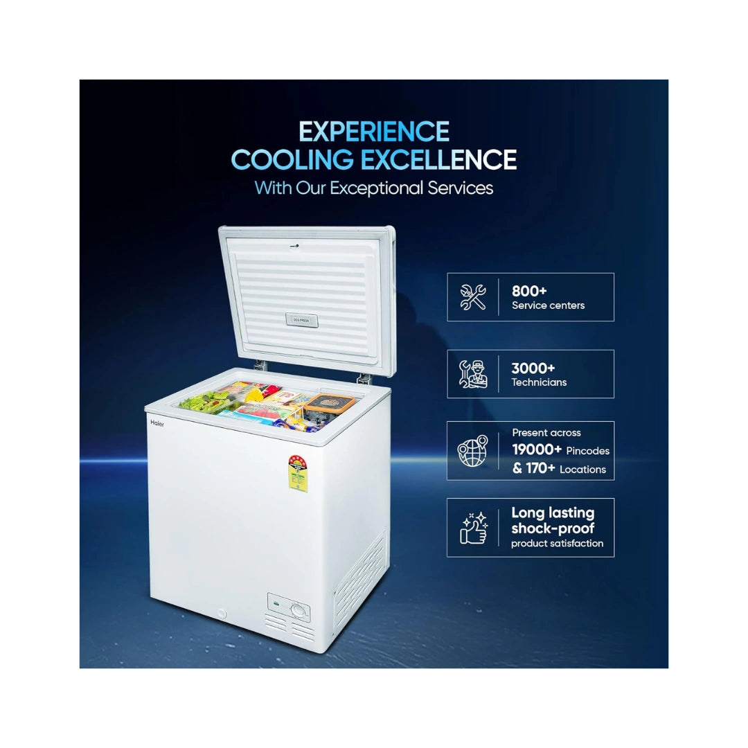 Haier 218 Litres Single Door Hard Top Convertible Deep Freezer | Trapezoid Door Design  | High Density Puf |
