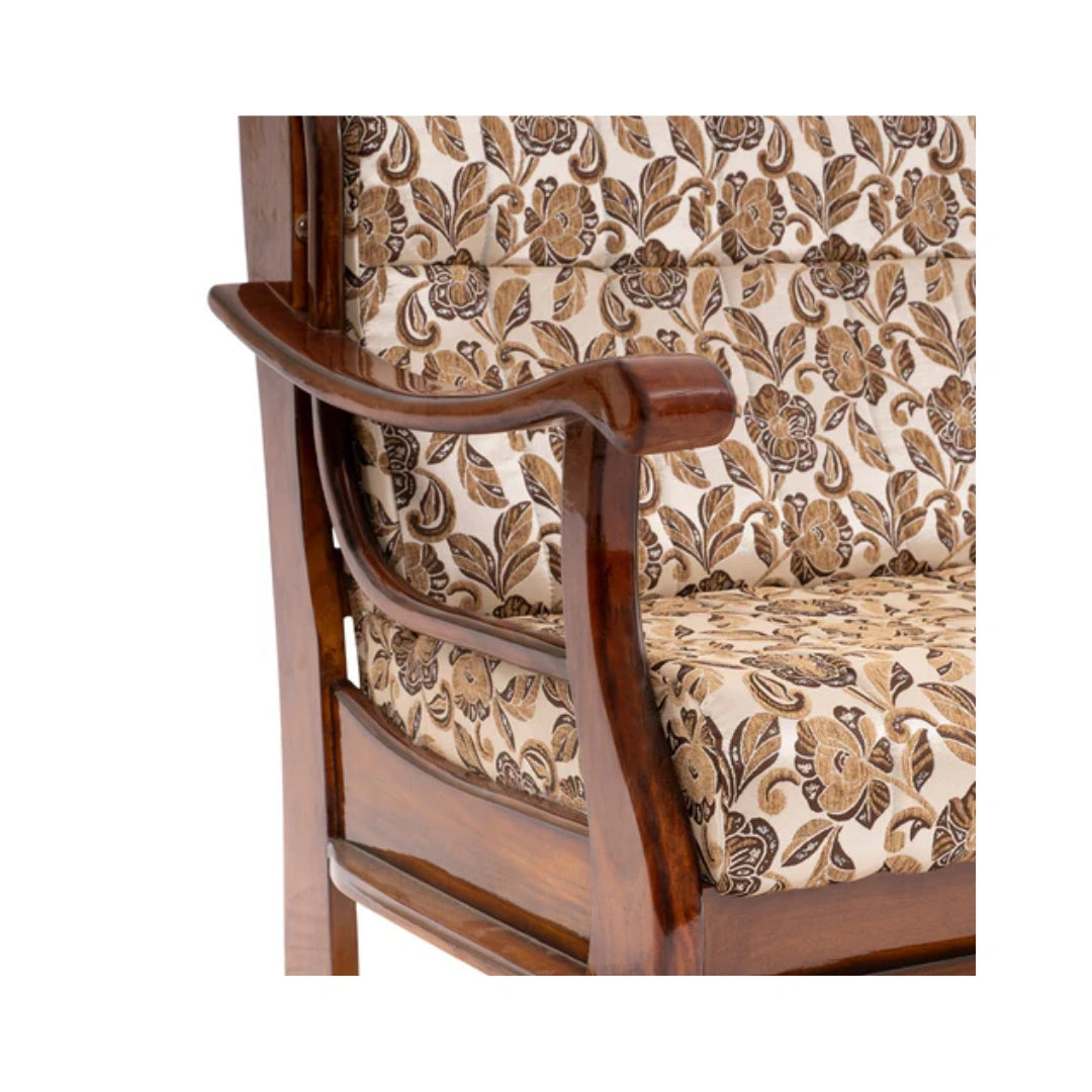 Heritage Valli 3 + 1 + 1 Teakwood Sofa | Premium Fabric | Frame Material : Teak Wood |