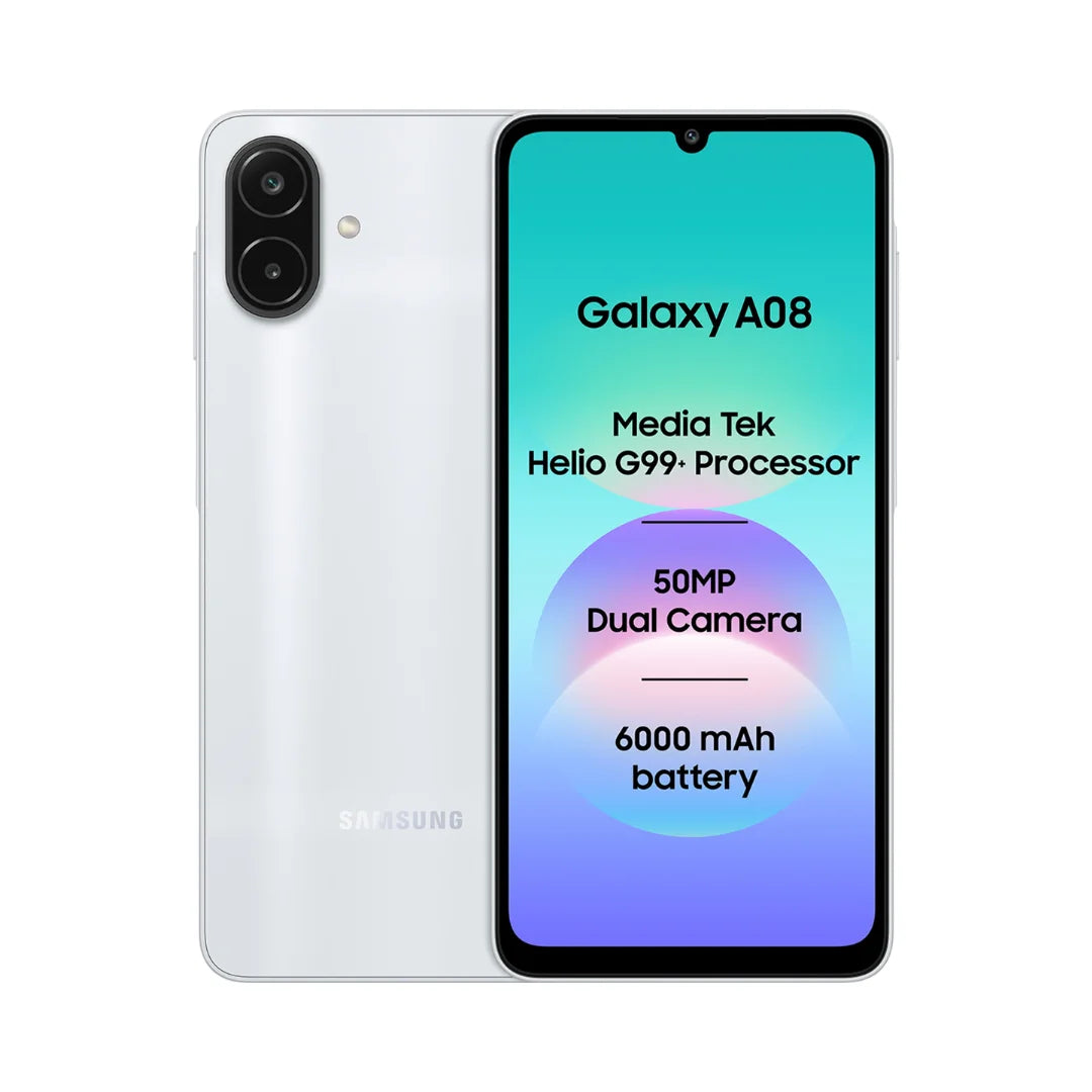 Samsung A08 LTE | 6.7 inch Display | 90Hz Refresh Rate | MediaTek Helio G99 | 50MP Rear Camera | 8MP Front Camera | 6000mAh Battery