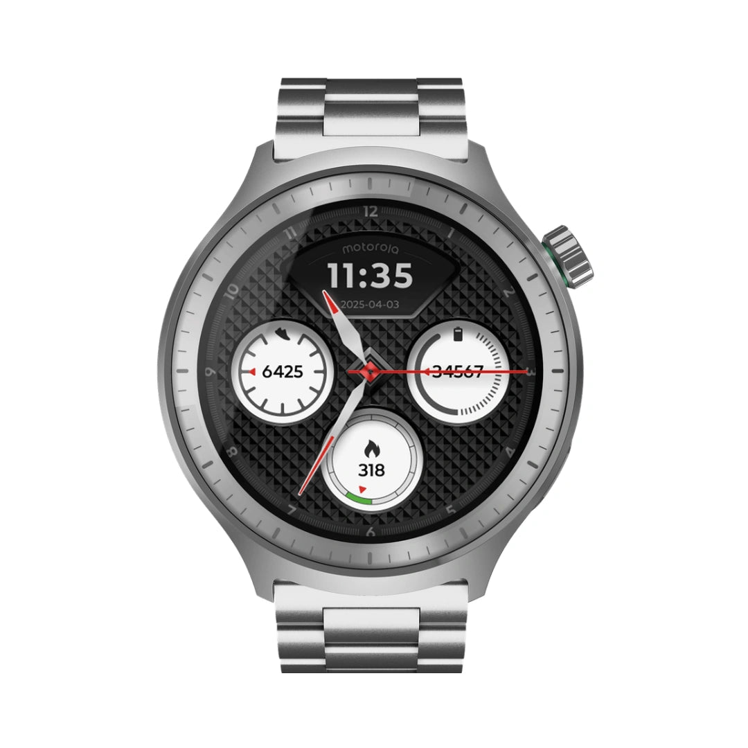 Moto Watch | Display 1.4” Round OLED | Corning® Gorilla® Glass 3 | IP68 Under Water Protection | Up to 13 Days of Battery Life
