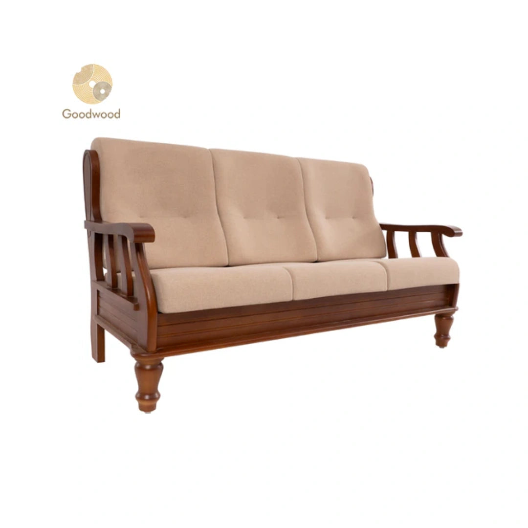 Goodwood JK-HIGH BACK 3+1+1 Sofa | Premium Fabric | Frame Material: Rubber Wood |