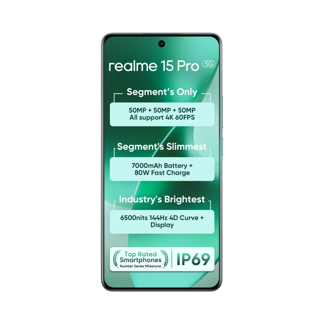 Realme 15 Pro | 6.8 Inches Display | OLED Display | Qualcomm Snapdragon | 50MP Rear Camera | 50MP Front Camera  | 7000 mAH Battery