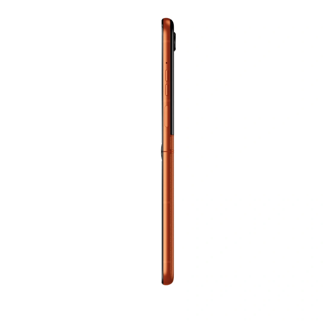 Motorola razr 50 | 3.6" External AMOLED Display | 6.9" AMOLED 120Hz Display | 32MP Selfie Camera side view