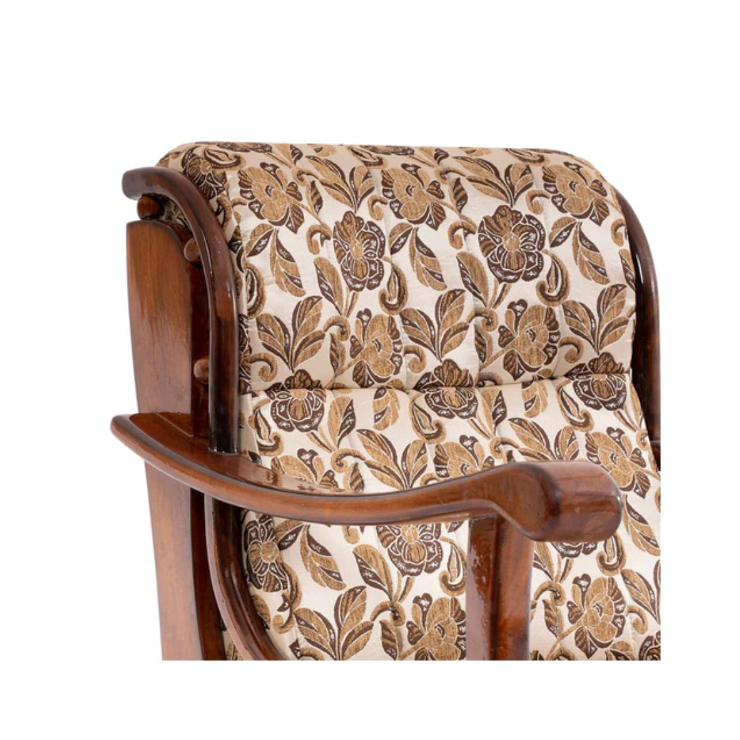 Heritage Valli 3 + 1 + 1 Teakwood Sofa | Premium Fabric | Frame Material : Teak Wood |