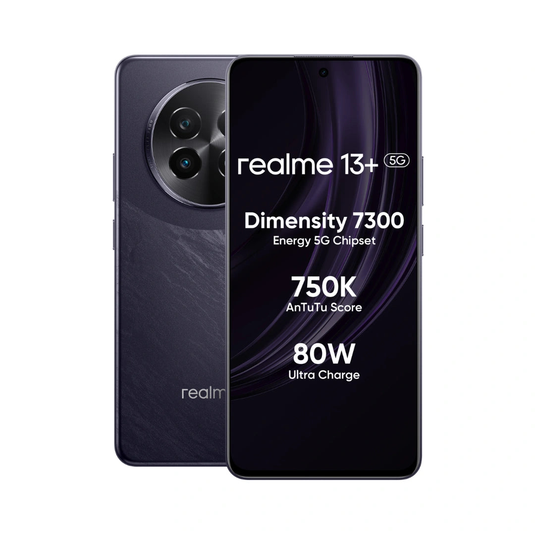 Realme 13+ 5G ( Expandable Upto 2TB | Up to 18GB Dynamic RAM | 50MP AI Dual Camera | 6.67" AMOLED Display | 80W Ultra Charging DAK | Dimensity 7300E Processor