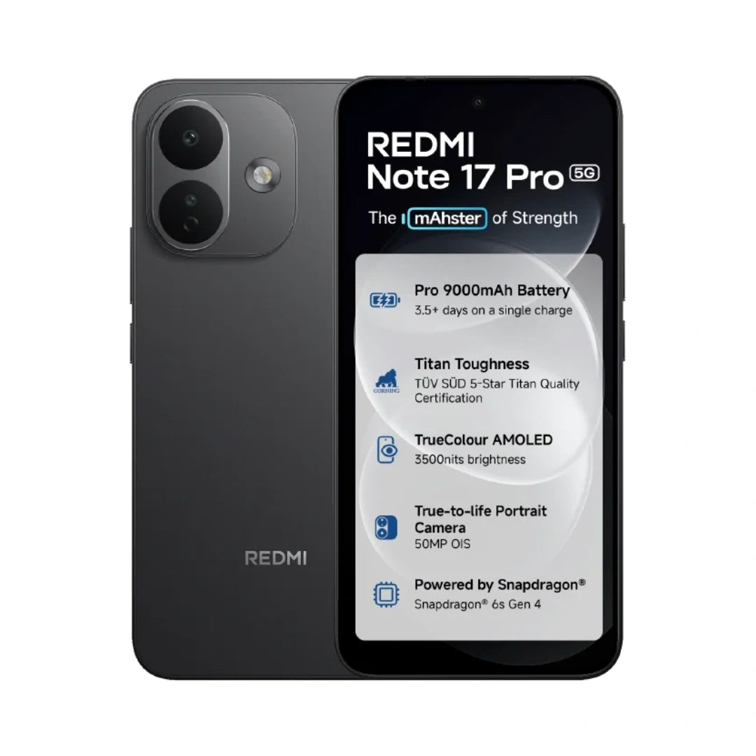 Redmi Note 17 Pro 5G | 6.83 inch AMOLED Display | Xiaomi HyperOS 3 | Android 16 | Snapdragon® 6s Gen 4 | 50MP Main Camera | 16MP Front Camera  | 9000mAh Battery | 67W Fast Charging