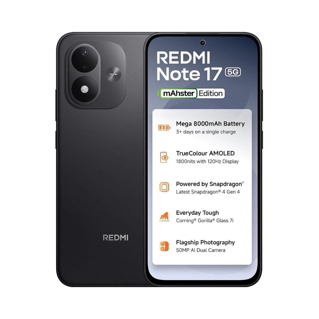 Redmi Note 17 5G | 7.0 inch OLED Display | 120Hz Refresh Rate | Corning® Gorilla® Glass 7i | Snapdragon® 4 Gen 4 | 50MP Rear Camera | 8MP Front Camera | 8000mAh Battery | 45W Fast Charging Support