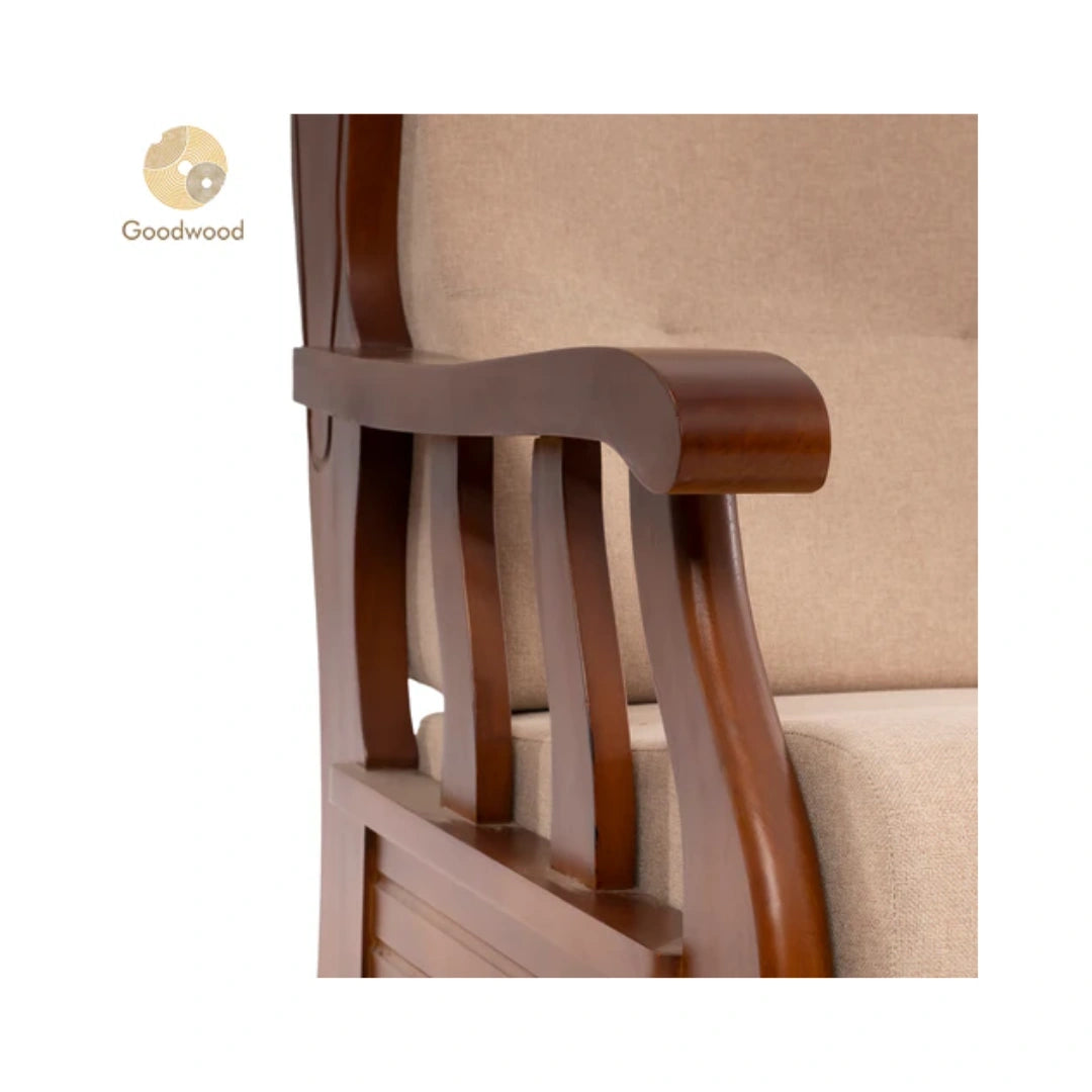 Goodwood JK-HIGH BACK 3+1+1 Sofa | Premium Fabric | Frame Material: Rubber Wood |