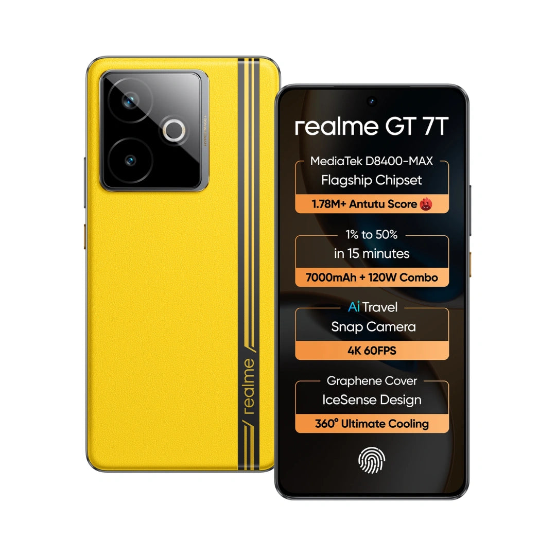 realme GT 7T  | MediaTek D8400 MAX | Strongest Battery Combo 7000mAh + 120W | AI 4K 60FPS Travel Camera | 6000 nits Display