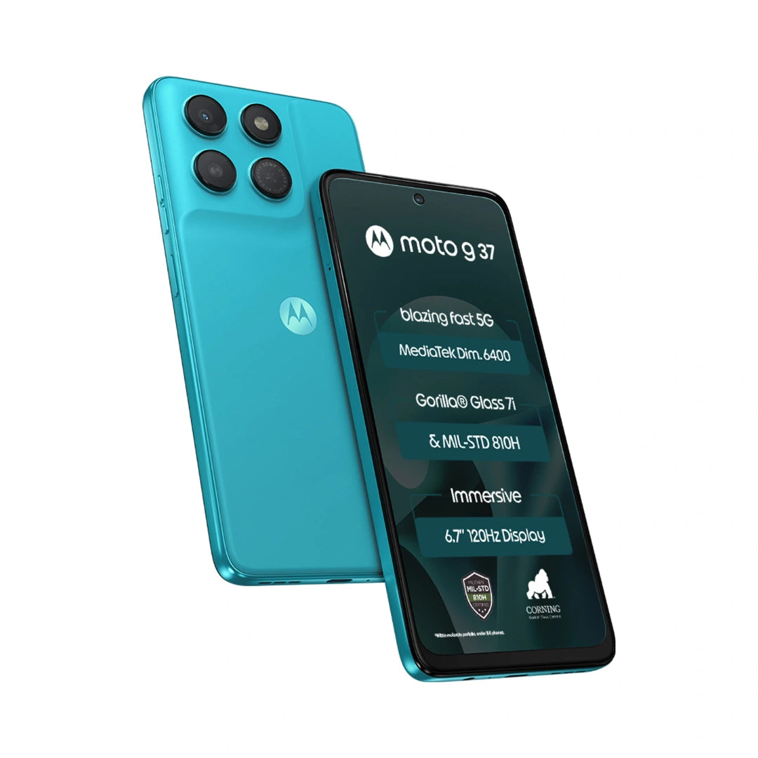 Moto G37 5G | 6.67 inch Display | Android™ 16 | MediaTek Dimensity 6400 | 50MP Rear Camera | 8MP Front Camera | 5200mAh Battery | IP64 Water Resistant