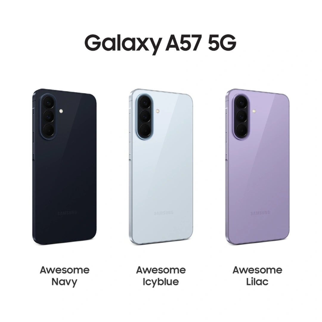 Samsung A57 5G | 6.7 inches Super AMOLED Plus 120 Hz Max Refresh Rate | Exynos 1680 customised for Galaxy | 50MP Main Camera | 12MP Front Camera | 5000mAh Battery