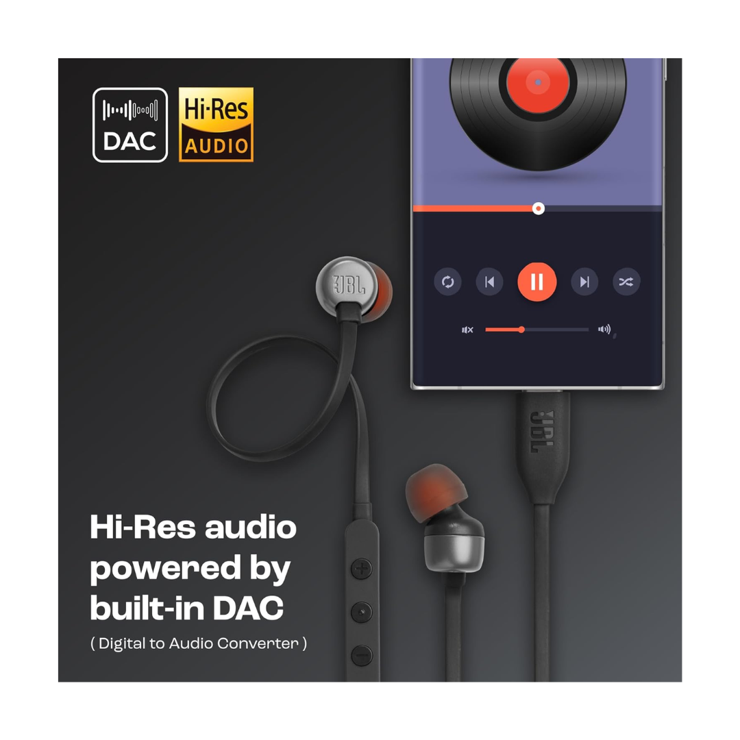 JBL Tune 310C USB Type-C Wired Earphone - DAC - Hi-Res Audio