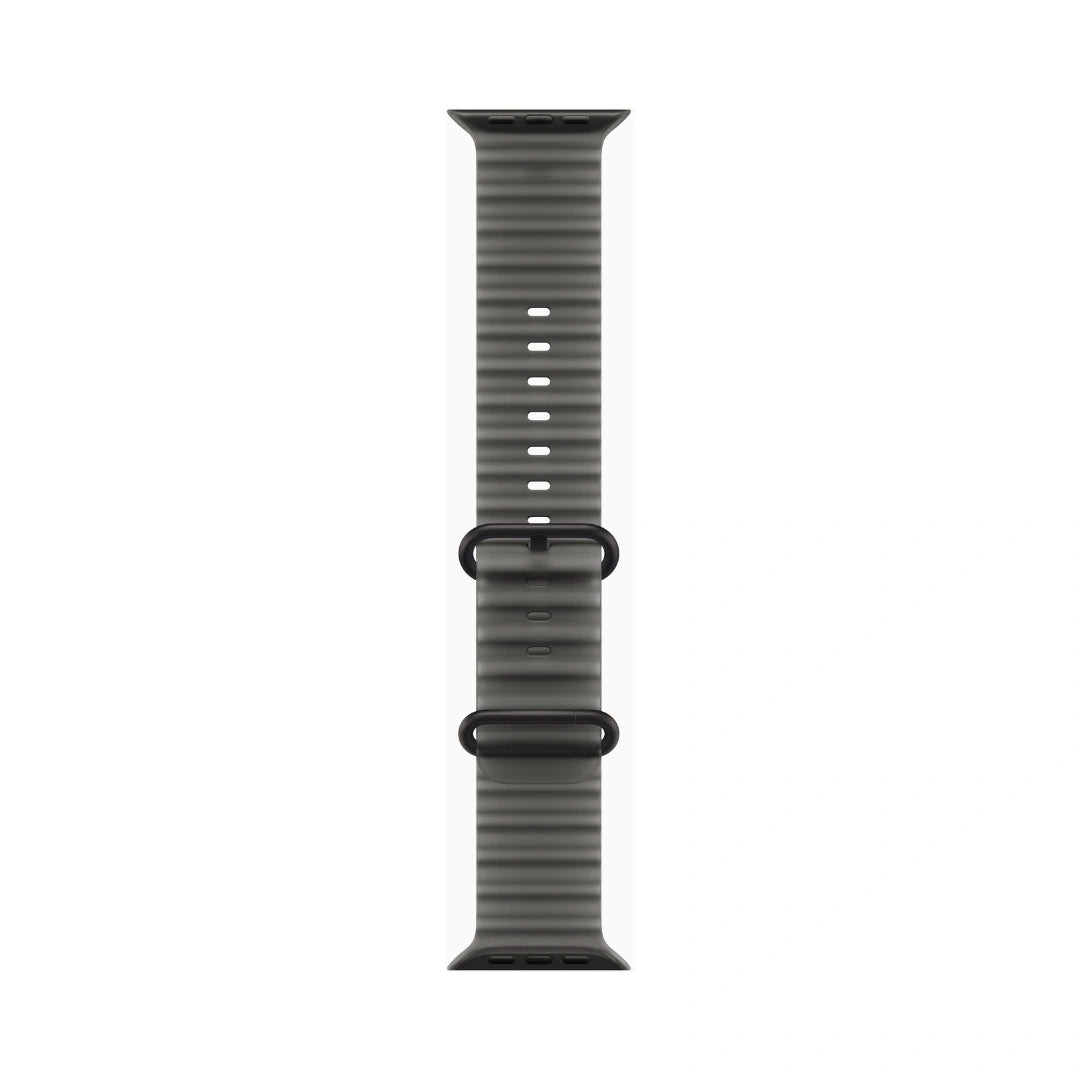 Apple Watch Ultra 4 Titanium Case | Ocean Band Translucent Black | Retina Display with Wide Angle OLED | Dust Resistance IP6X Water Resistance | WatchOS | Wind Noise Mitigation | Dual Speakers