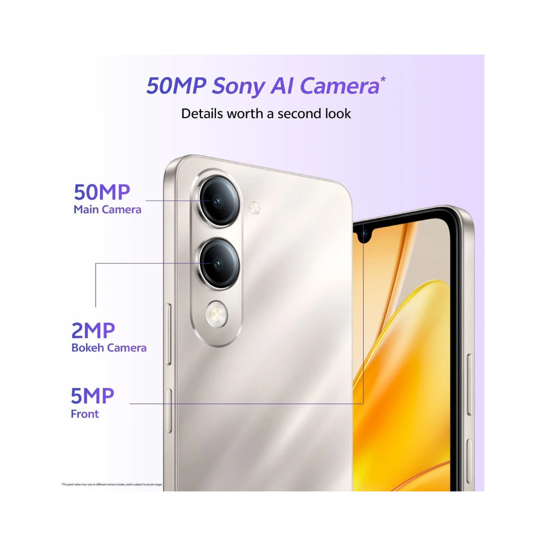 Vivo T4 Lite 5G | 6.74'' HD+ 90Hz LCD | MediaTek Dimensity 6300 | 50MP Dual AI Camera | 5MP Front Camera | Android 14 | 6000mAh Battery | IP64 Dust & Water Resistance