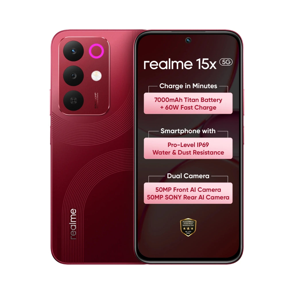 Realme 15X 5G Mobile phone | 6.8-inch Display | 7000mAh Battery|  80W Fast Charging | 50MP Main Camera | Mediatek Dimensity 6300