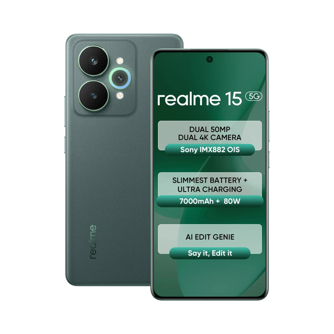 Realme 15 | OLED Display | Dimensitry 7300 | 50MP Rear Camera | 50MP Front Camera | 7000 mAH Battery |