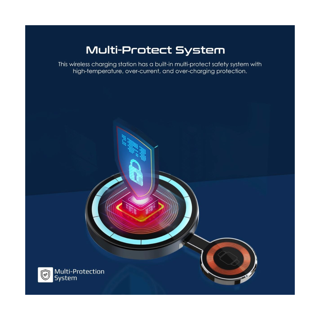 Promate MagRing 15W Wireless Charger - Multi-protect System