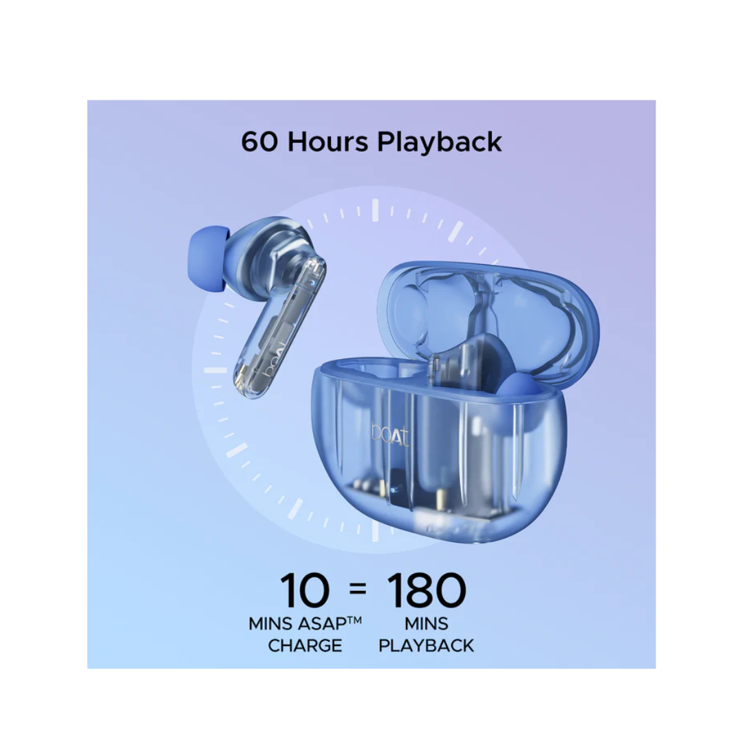 Boat Airdopes 191 ANC, 32dB ANC, Ambient Mode, 60HRS Battery, 4Mics ENx, in-Ear Detection, IWP Tech, Fast Charge, v5.3 Bluetooth Earbuds, TWS Ear Buds Wireless Earphones with mic