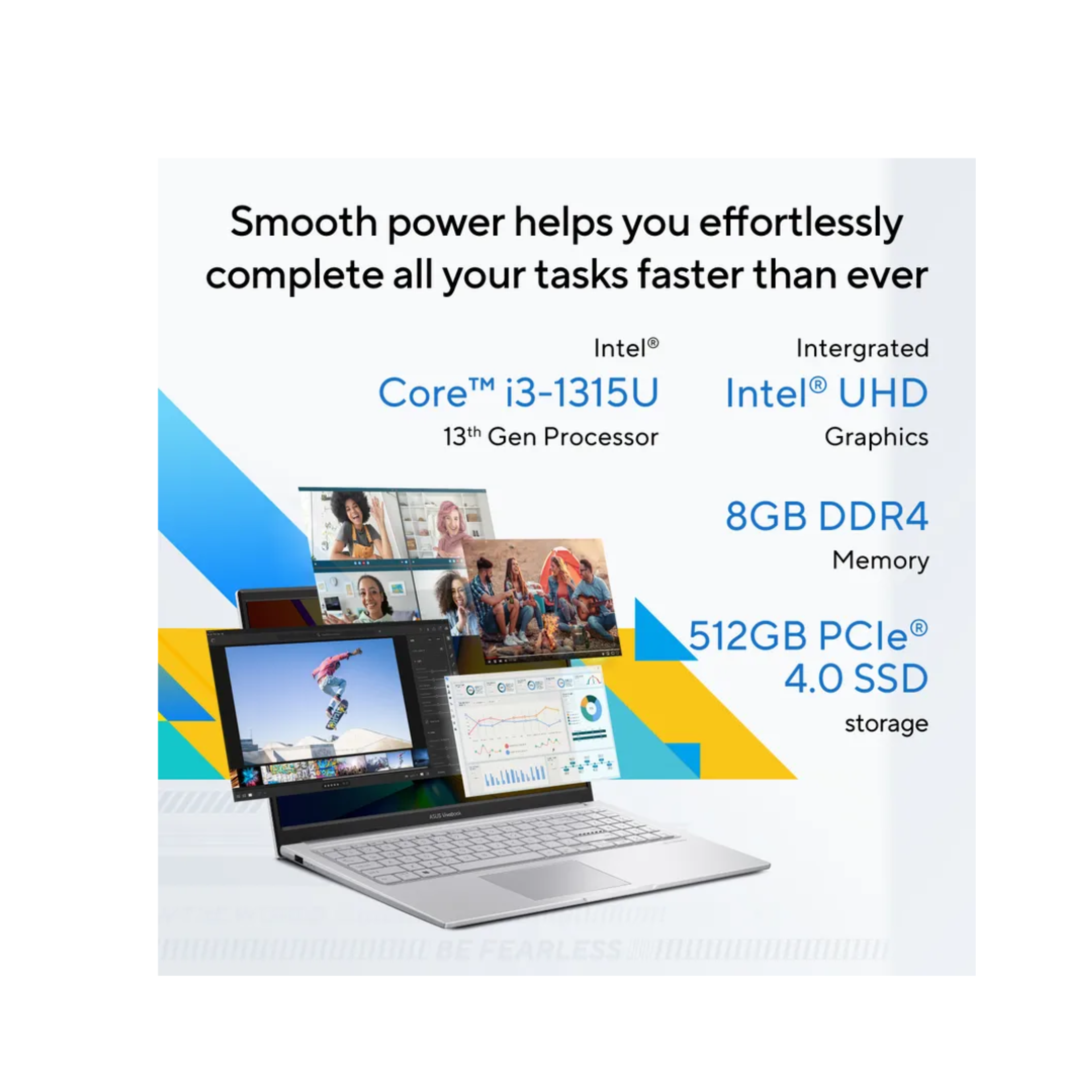 ASUS X1504VA-NJ2324WS (Core i3-1315U/16GB/512GB/Intel UHD Graphics/15.6" FHD/Windows 11 Home/Office Home 2024:LAPTOP