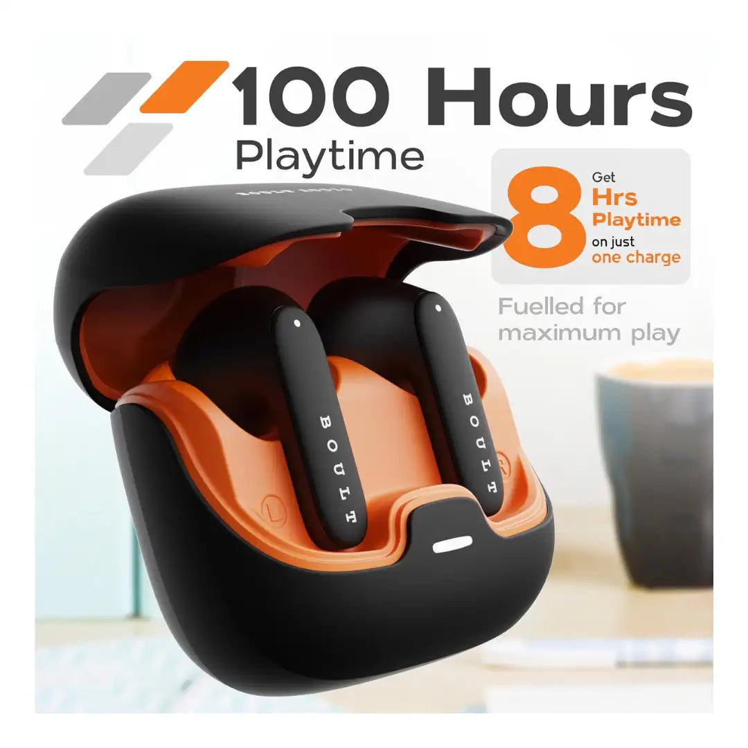 Boult Audio Xena Pro | 100H Playtime | Quad Mic ENC 45ms Low Latency Gaming | Premium Rubber Grip Case | 13mm Bass Drivers | Bluetooth 5.3 Truly Wireless in Earbuds