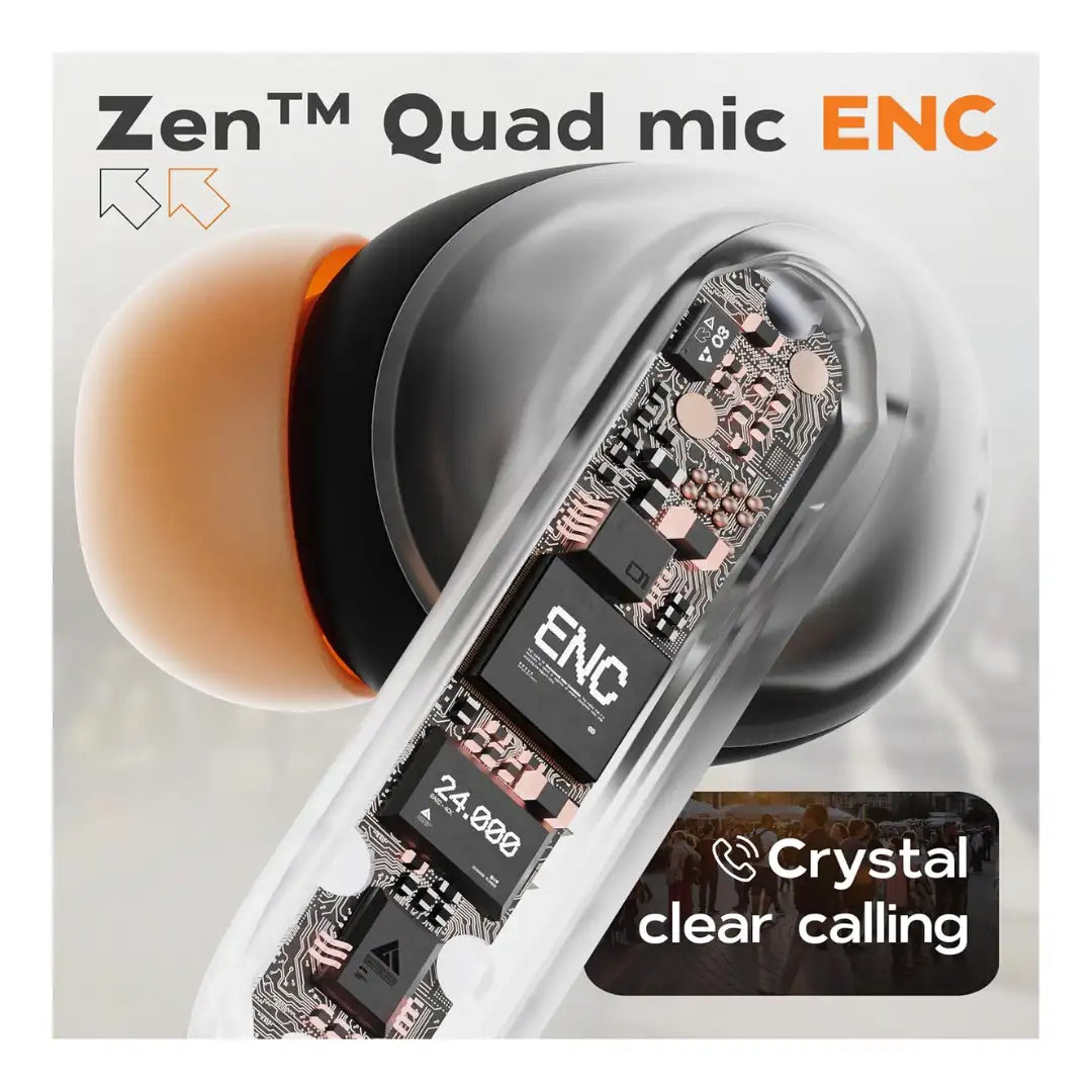Boult Audio Xena Pro | 100H Playtime | Quad Mic ENC 45ms Low Latency Gaming | Premium Rubber Grip Case | 13mm Bass Drivers | Bluetooth 5.3 Truly Wireless in Earbuds