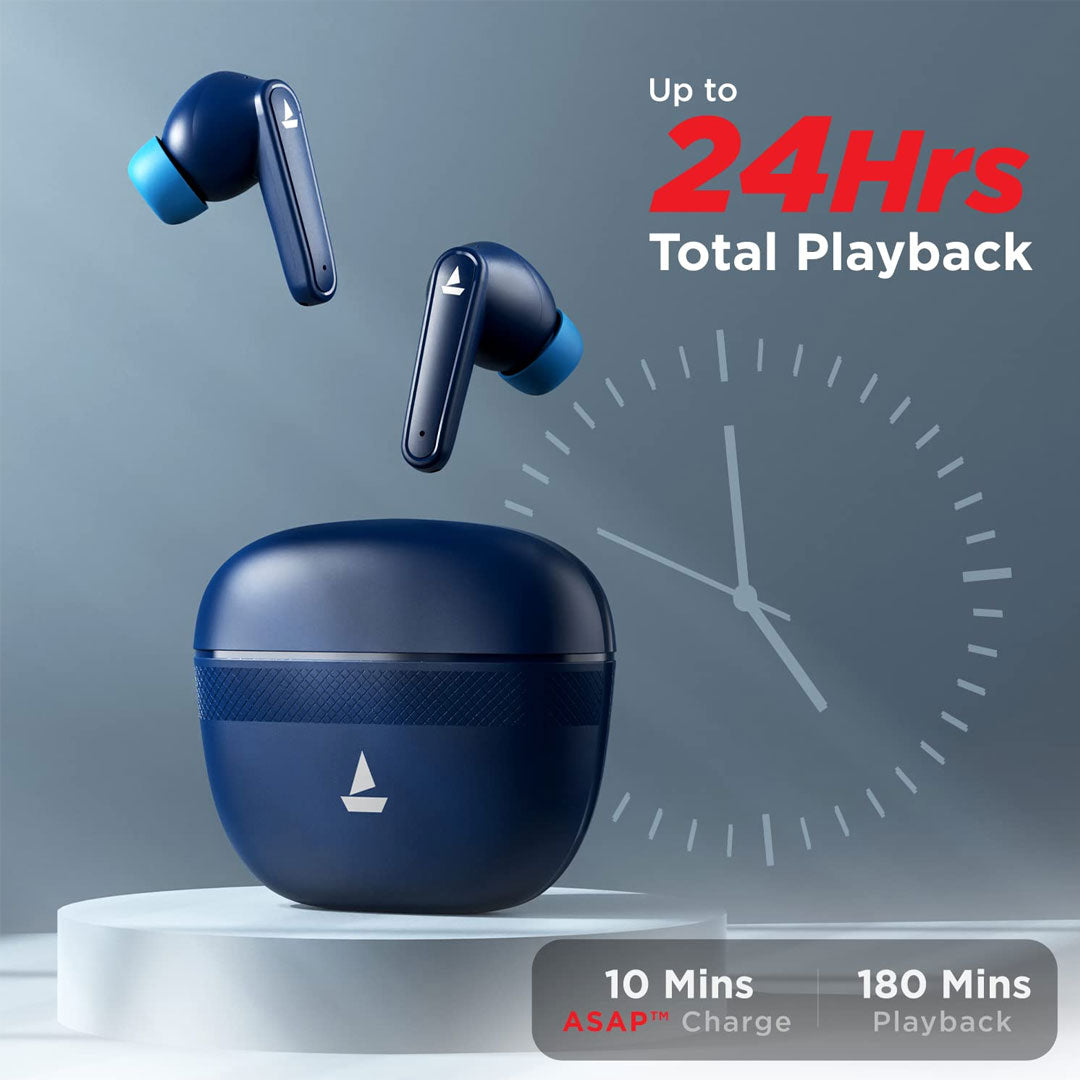 Boat Airdopes 113 | IPX4 Water Resistance | Bluetooth v5.2 | Smooth Touch Control | 24 hrs Playback