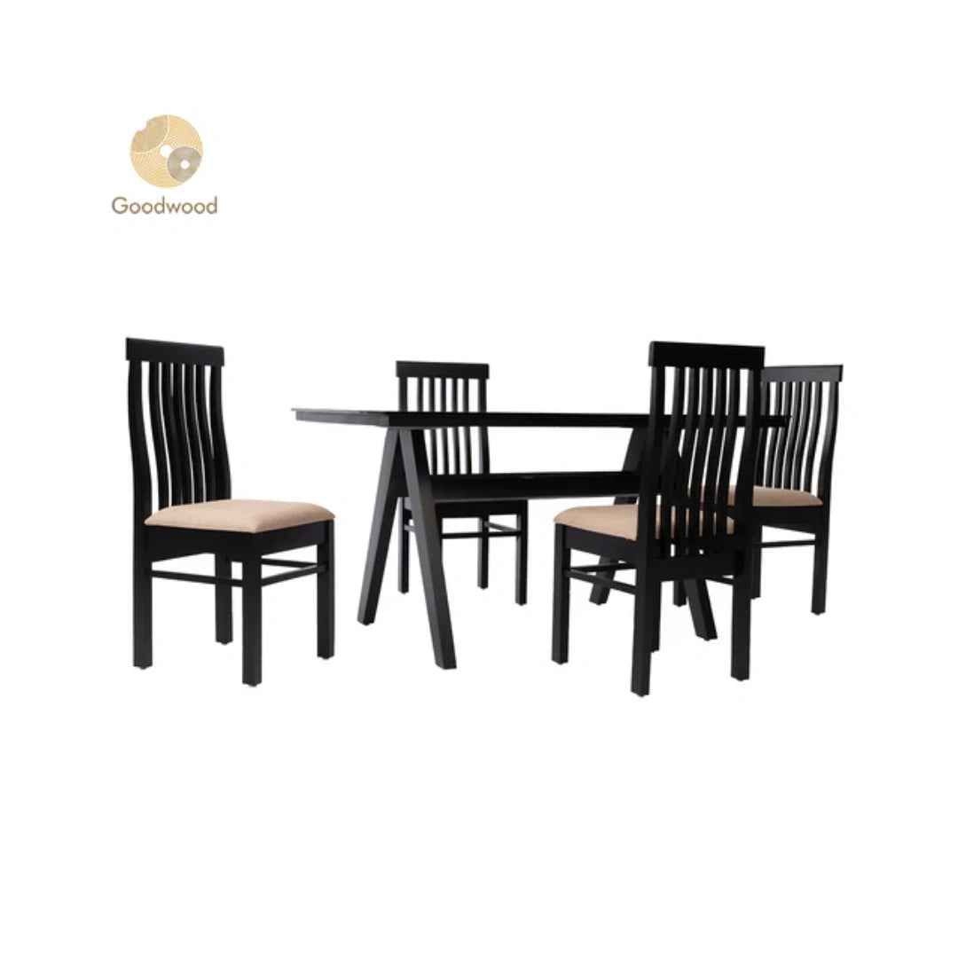 Goodwood_Silcy_1+4_TW_4_Seater_Dining_Table_Set_Rubber_Wood_Table_Top_Material_Glass_Top_