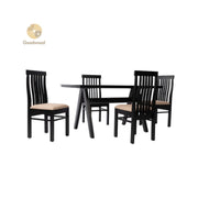 Goodwood_Silcy_1+4_TW_4_Seater_Dining_Table_Set_Rubber_Wood_Table_Top_Material_Glass_Top_