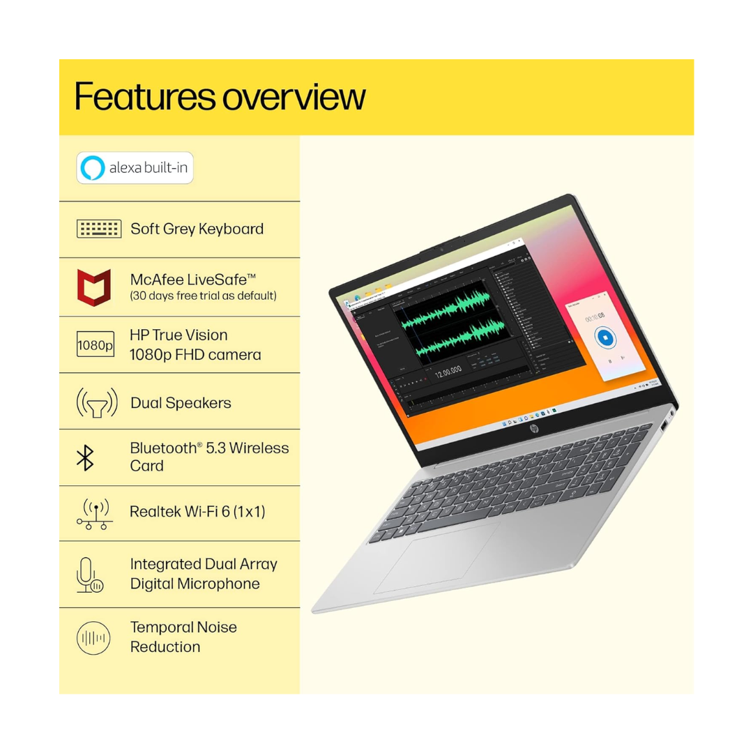 HP 15-FD0186TU - Laptop - Soft keyboard - Bluetooth 5.3