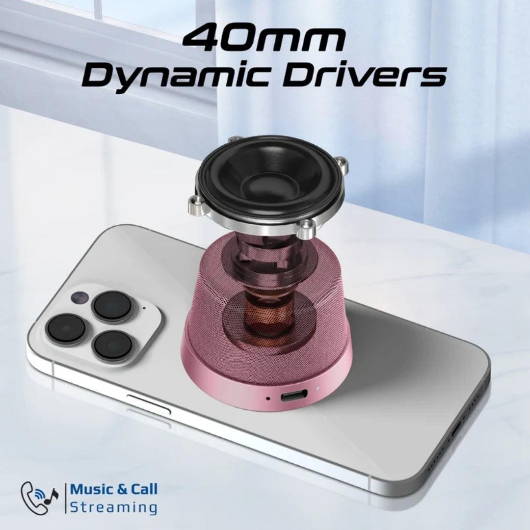 Promate Magnetic Bluetooth Speaker - 40mm Dynamic Drivers 