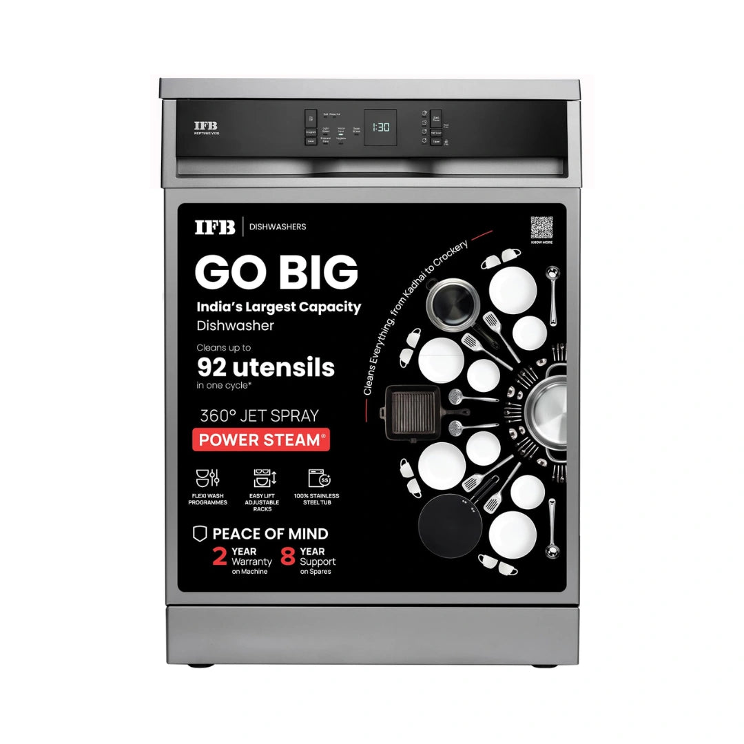 IFB_15_Place_Setting_Dishwasher_ with_360°_Spray_Arm_and 70°_Hot_Wash_with_Steam_