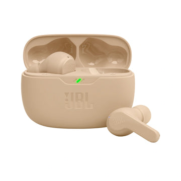 JBL Wave Beam in-Ear Wireless Earbuds (TWS) with Mic,App for Customized Extra Bass Eq,32 Hours Battery&Quick Charge,Ip54 Water&Dust Resistance,Ambient Aware&Talk-Thru,Google Fastpair (Beige)