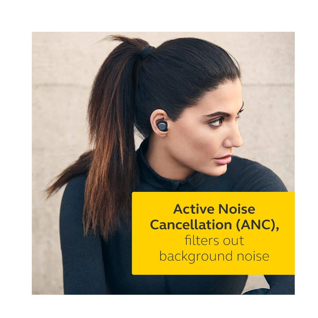 Jabra Elite Active 75t Bluetooth Truly Wireless In Ear Earbuds with Mic- Active Noise Cancelling Sports with Long Battery Life Sports for Calls and Music - Navy