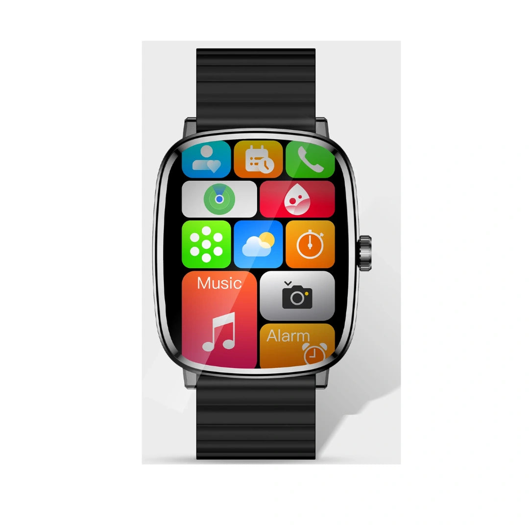 CELLECOR M10 Vision 2.01" Super-Retina Amoled Display | 1200 NITS | AOD | BT-Calling | AI Voice | 60Hz Refresh Rate | IP68 | Rotating Crown | SmartWatch (Black)