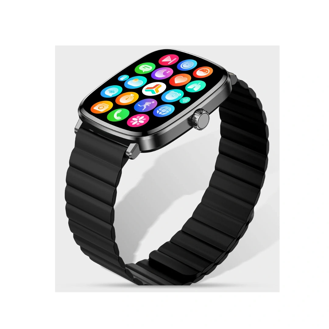 CELLECOR M10 Vision 2.01" Super-Retina Amoled Display | 1200 NITS | AOD | BT-Calling | AI Voice | 60Hz Refresh Rate | IP68 | Rotating Crown | SmartWatch (Black)