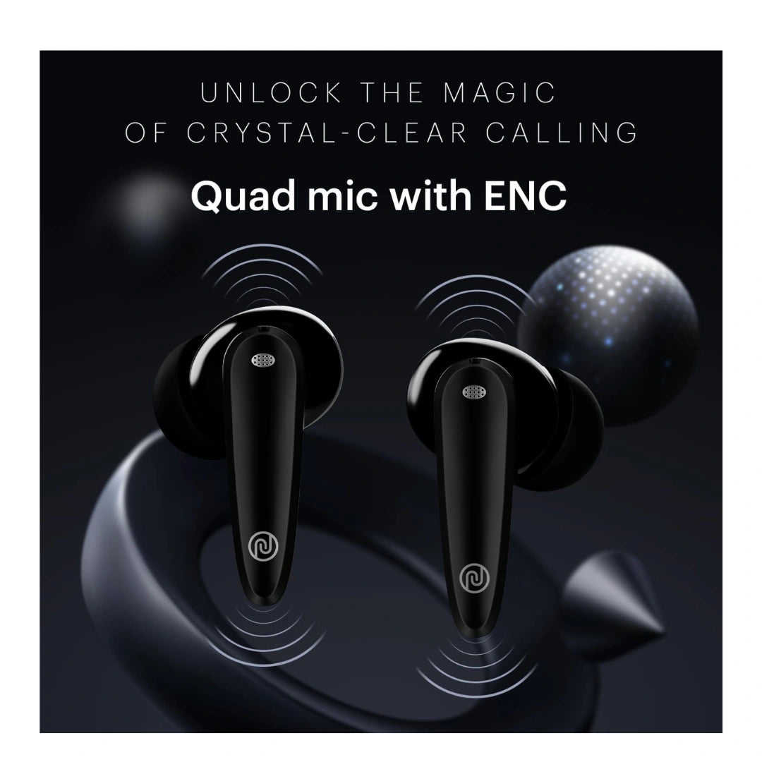 Noise Buds VS106 Truly Wireless in Ear Earbuds with 50H Playtime, Quad Mic with ENC, Instacharge(10 Min=200 Min),Ultra-Low Latency(Up to 40Ms), 10Mm Driver, and BT V5.3