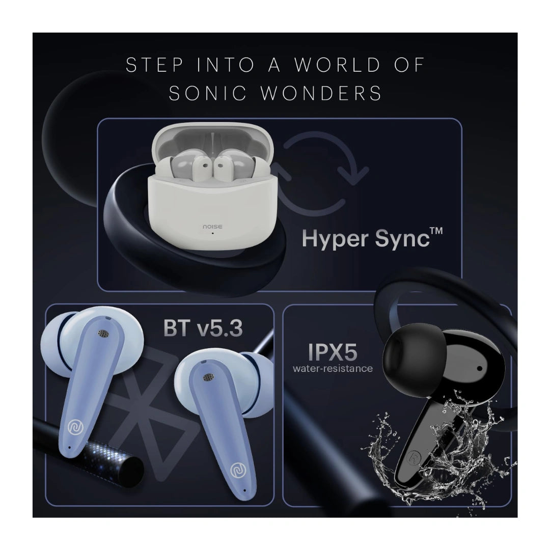 Noise Buds VS106 Truly Wireless in Ear Earbuds with 50H Playtime, Quad Mic with ENC, Instacharge(10 Min=200 Min),Ultra-Low Latency(Up to 40Ms), 10Mm Driver, and BT V5.3