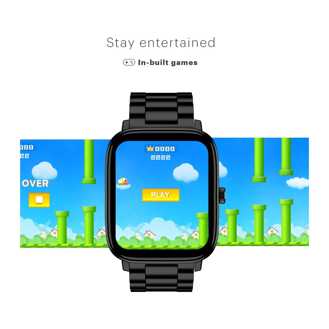 Noise Pulse 2 Pro 1.8" Vibrant Display, Bluetooth Calling Smart Watch for Men & Women, 7 Days Battery Life, Metallic Finish, Built-in Games, Voice Assistance, Health Suite