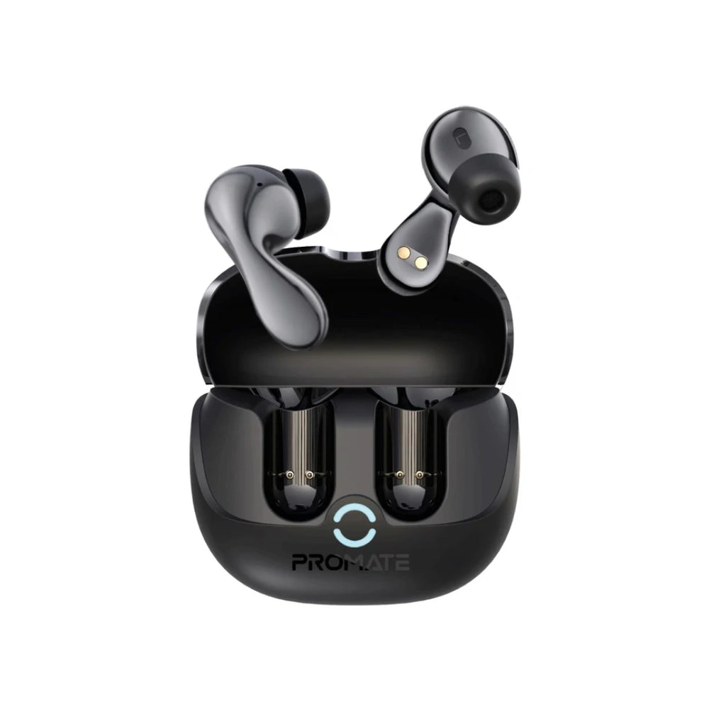 Promate Baton True Wireless Earbuds with Active and Environmental Noise Cancellation, Bluetooth 5.4, Low Latency Game Mode, 4 Mics for Superior Sound Quality, Transparency Mode, 40Hrs Playtime