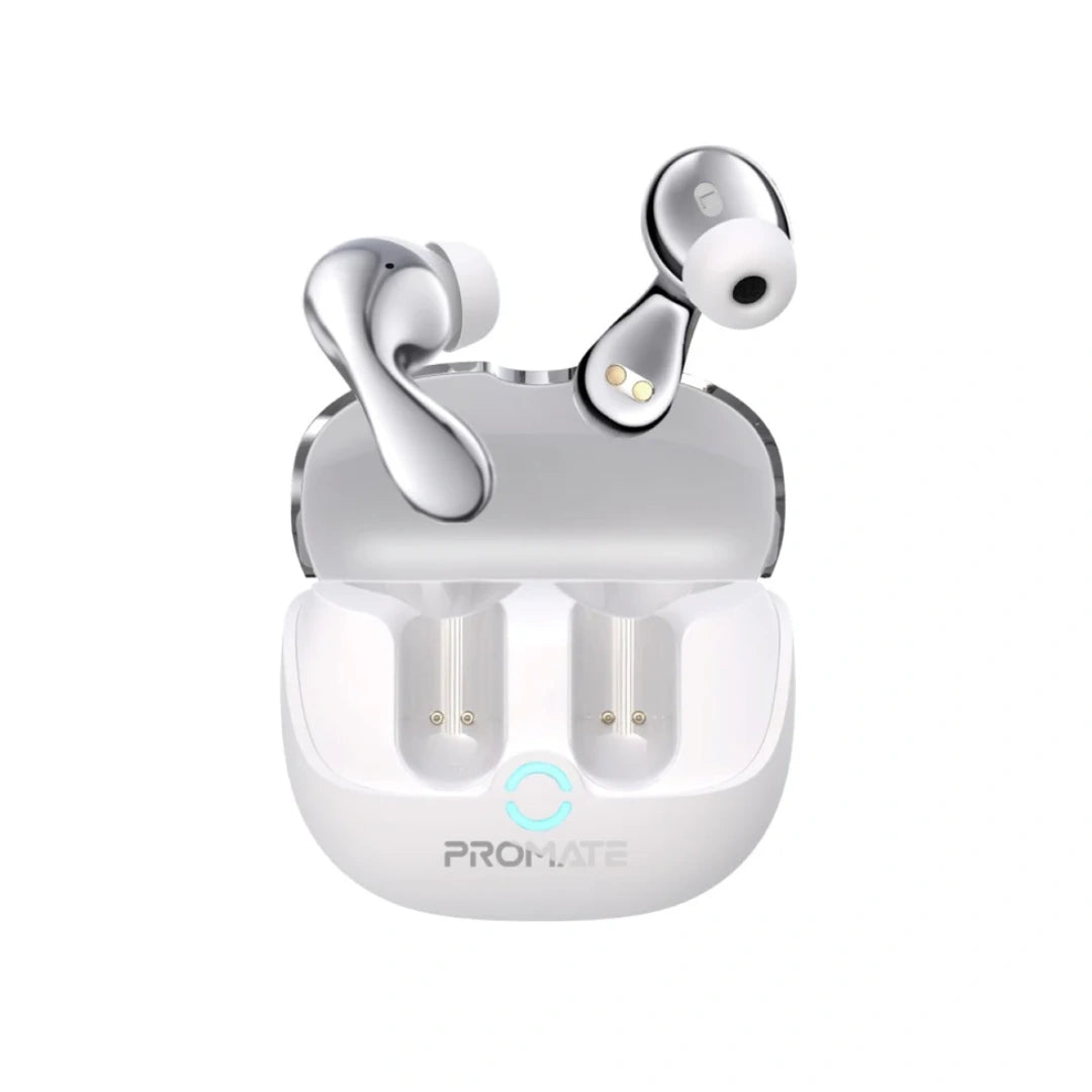 Promate Baton True Wireless Earbuds with Active and Environmental Noise Cancellation, Bluetooth 5.4, Low Latency Game Mode, 4 Mics for Superior Sound Quality, Transparency Mode, 40Hrs Playtime