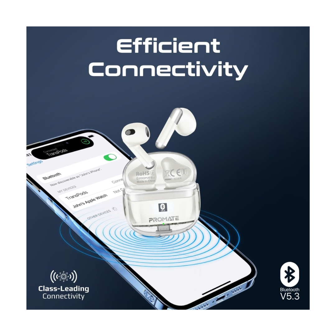 Promate TransPods Earbuds - Effective Connectivity 